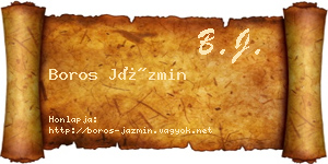 Boros Jázmin névjegykártya
